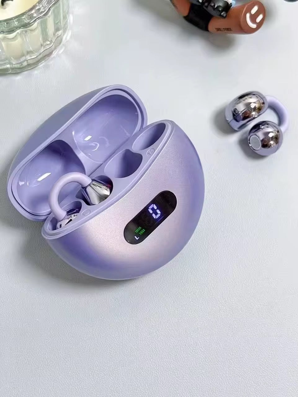 TWS BT Free Clip Air Pod Écouteurs à pince sans fil avec affichage numérique